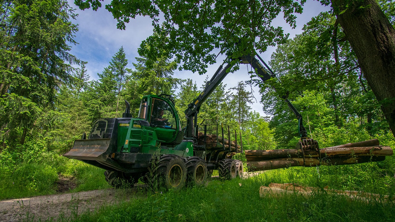 Metsaveotraktor metsas